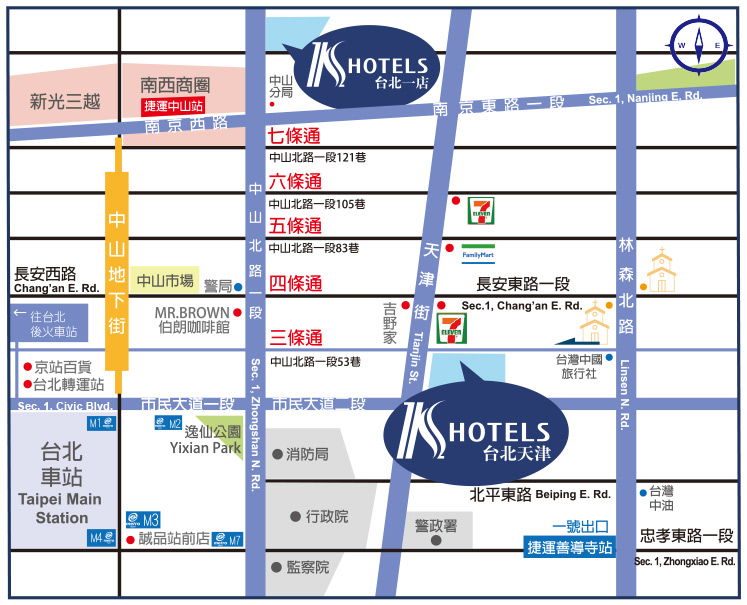 台北天津交通地圖